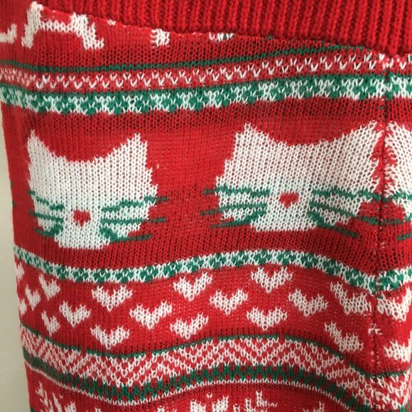 NWT EYESHADOW Meowy Catmas Cat Christmas Reindeer Antlers Applique Knit Overalls - Picture 8 of 16